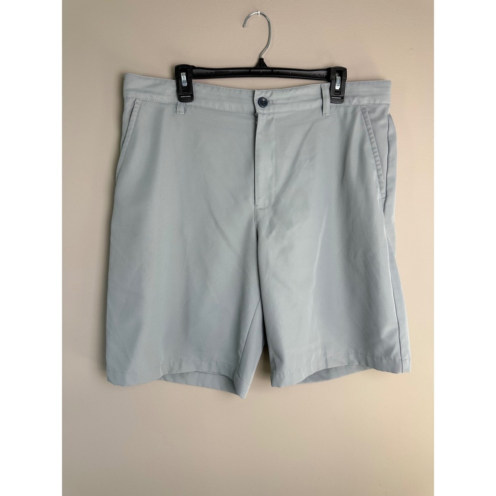 IZOD Golf Mens Light Gray Performance Flat Front Shorts Size 36